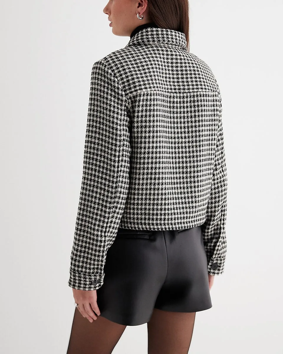 Houndstooth Shacket in Print