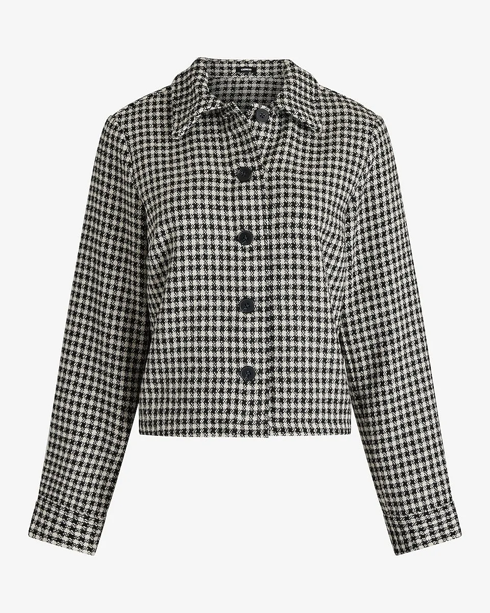 Houndstooth Shacket in Print