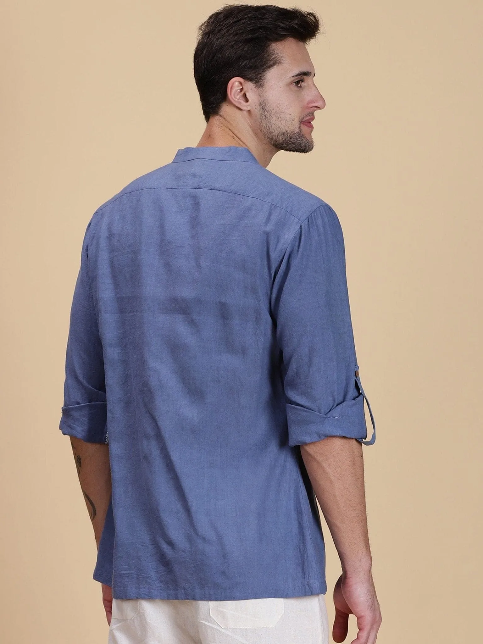 Indigo Blue Ombre Cotton Shirt