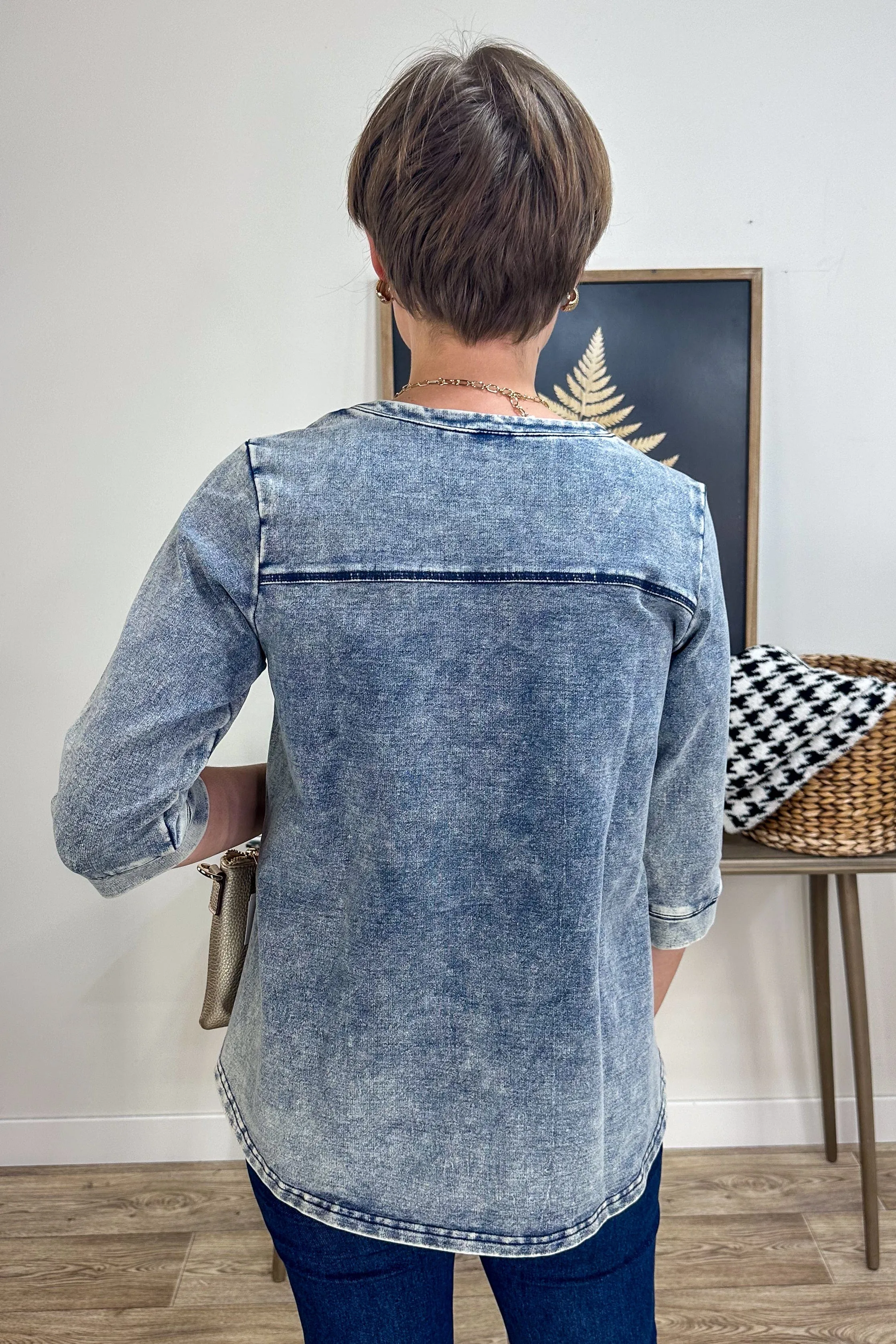 Indigo Soft Denim Zipper Tunic