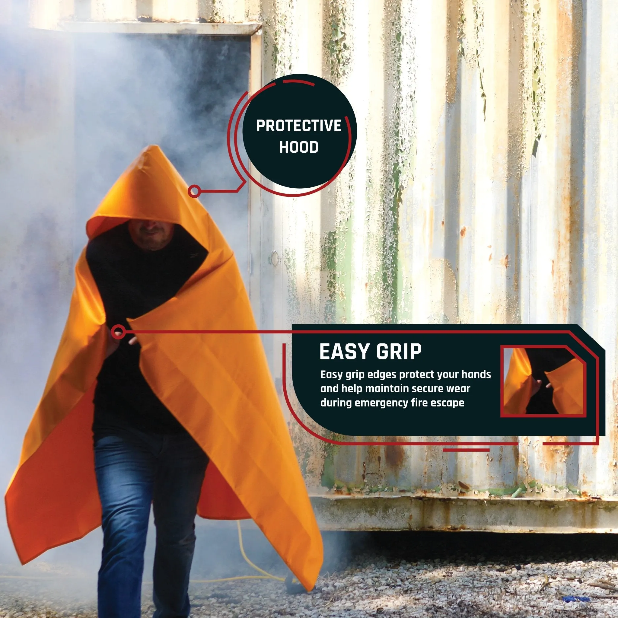 Infant & Child Fire Escape Cape- FEC-90 Silicone Coated Fire Resistant Blanket