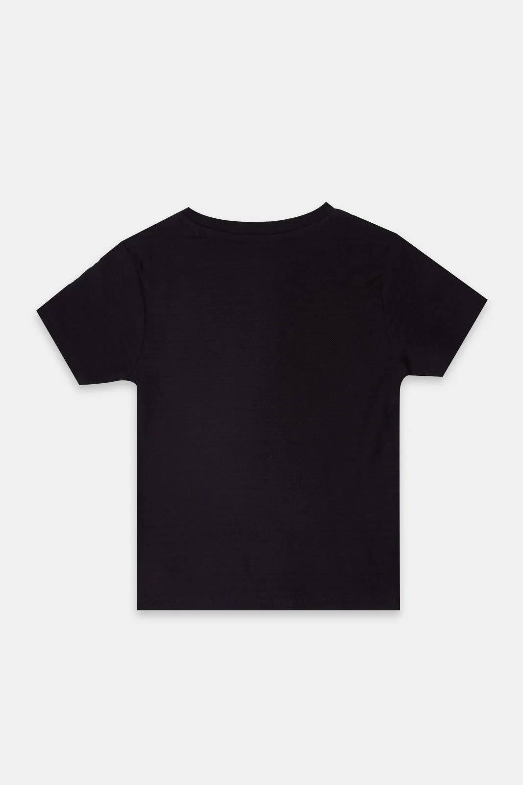 Infant Boys Black Henley Jacquard T-Shirt