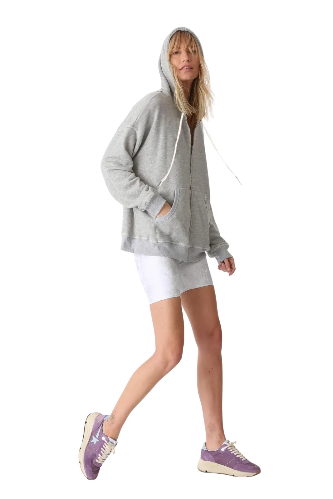 Ingrid Zip Up Hoodie , Heather Grey