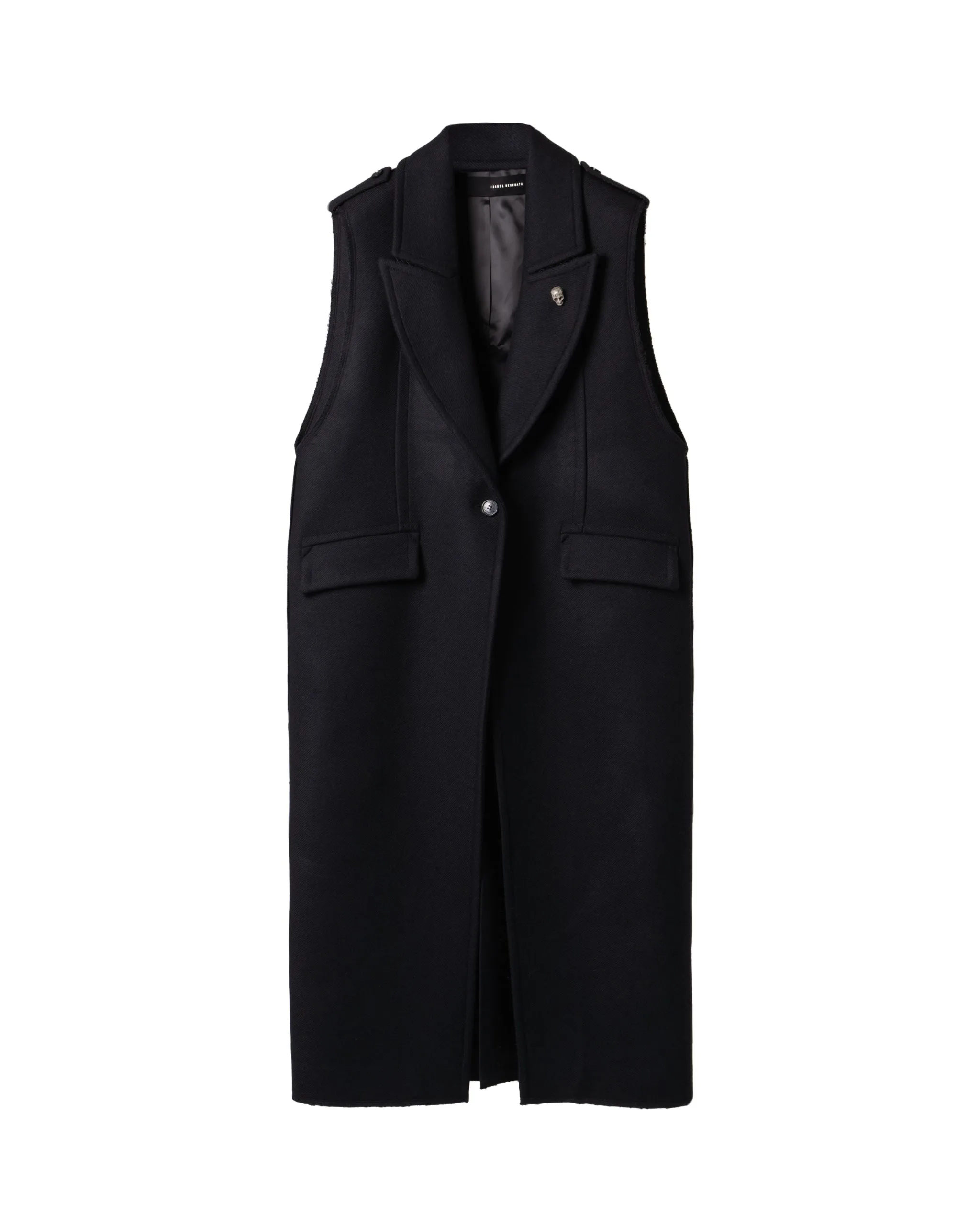 ISABEL BENENATO | LONG SLEEVELESS WOOL COAT