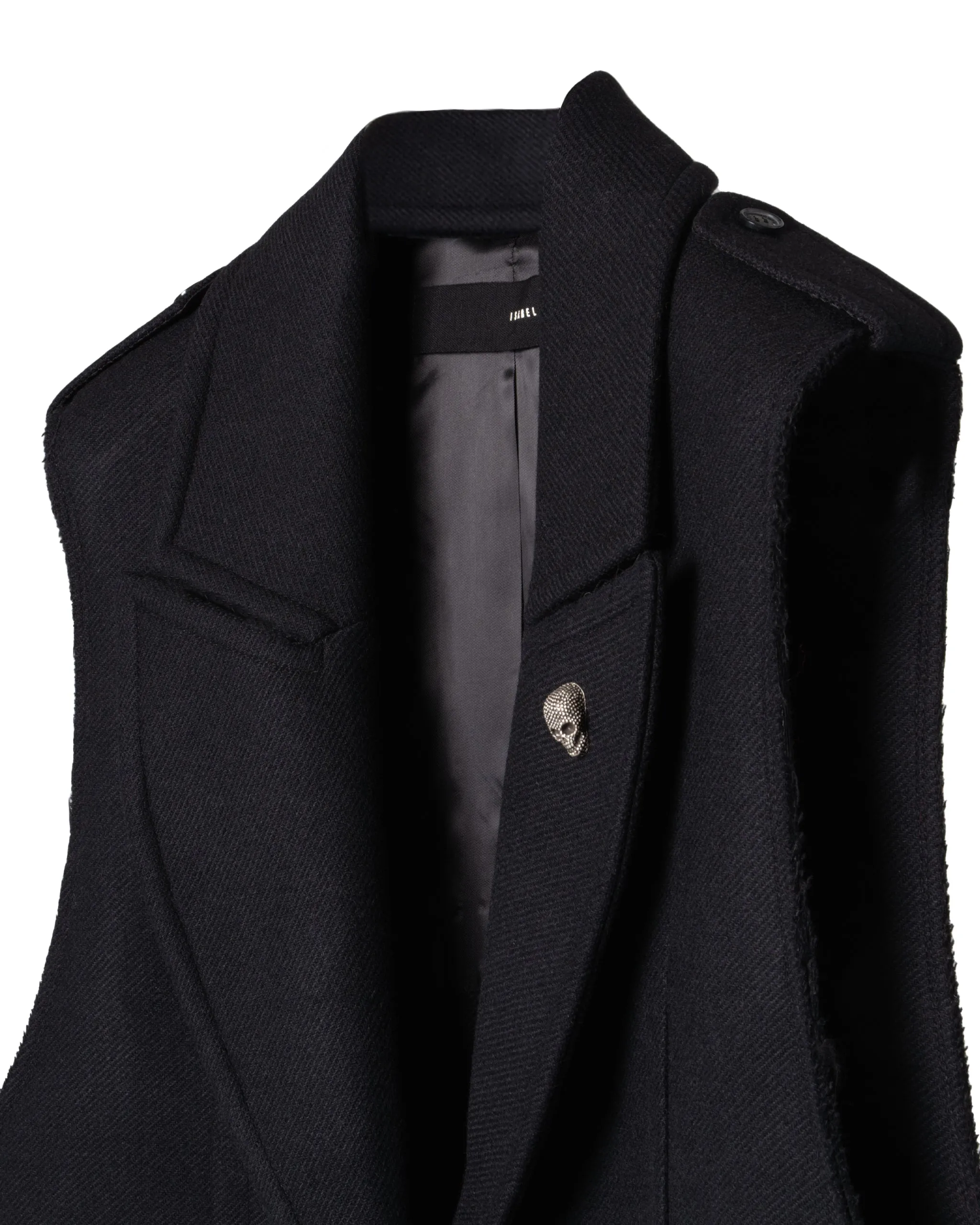 ISABEL BENENATO | LONG SLEEVELESS WOOL COAT