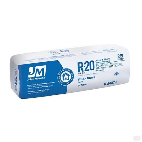 Johns Manville Fiberglass Insulation R-20 23" x 47" x 6"; 120.12 sq.ft