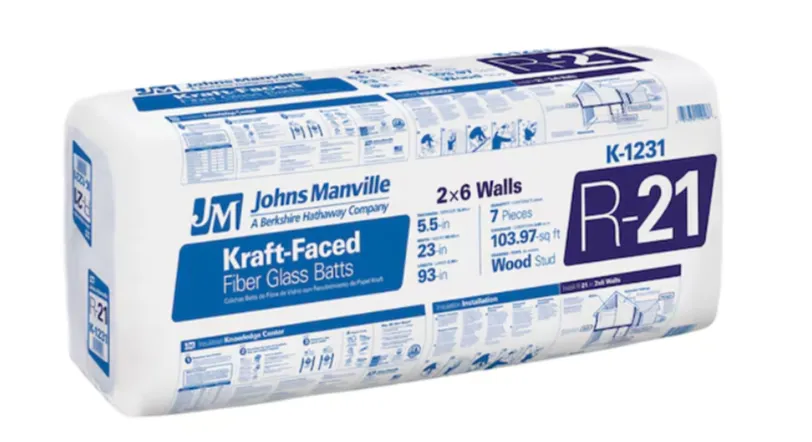 Johns Manville Kraft-Faced Batts & Rolls Insulation