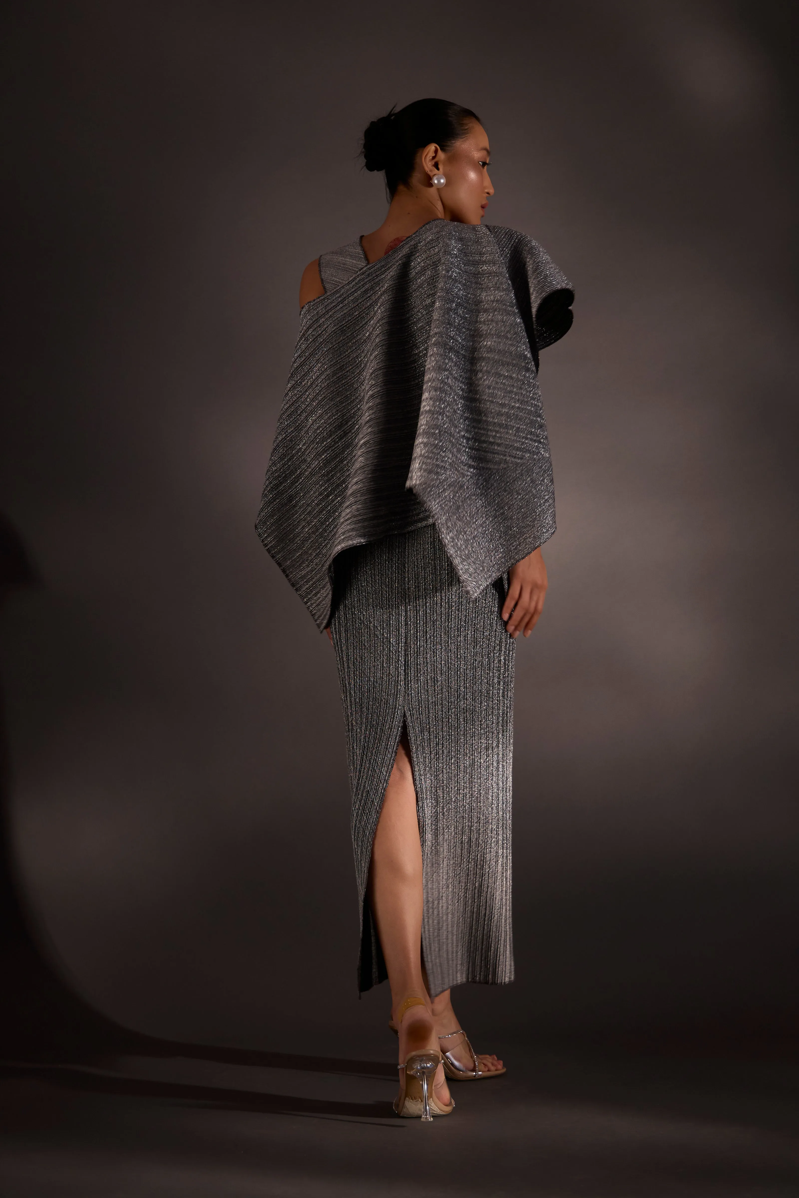 Kallista Cape Gown - Silver