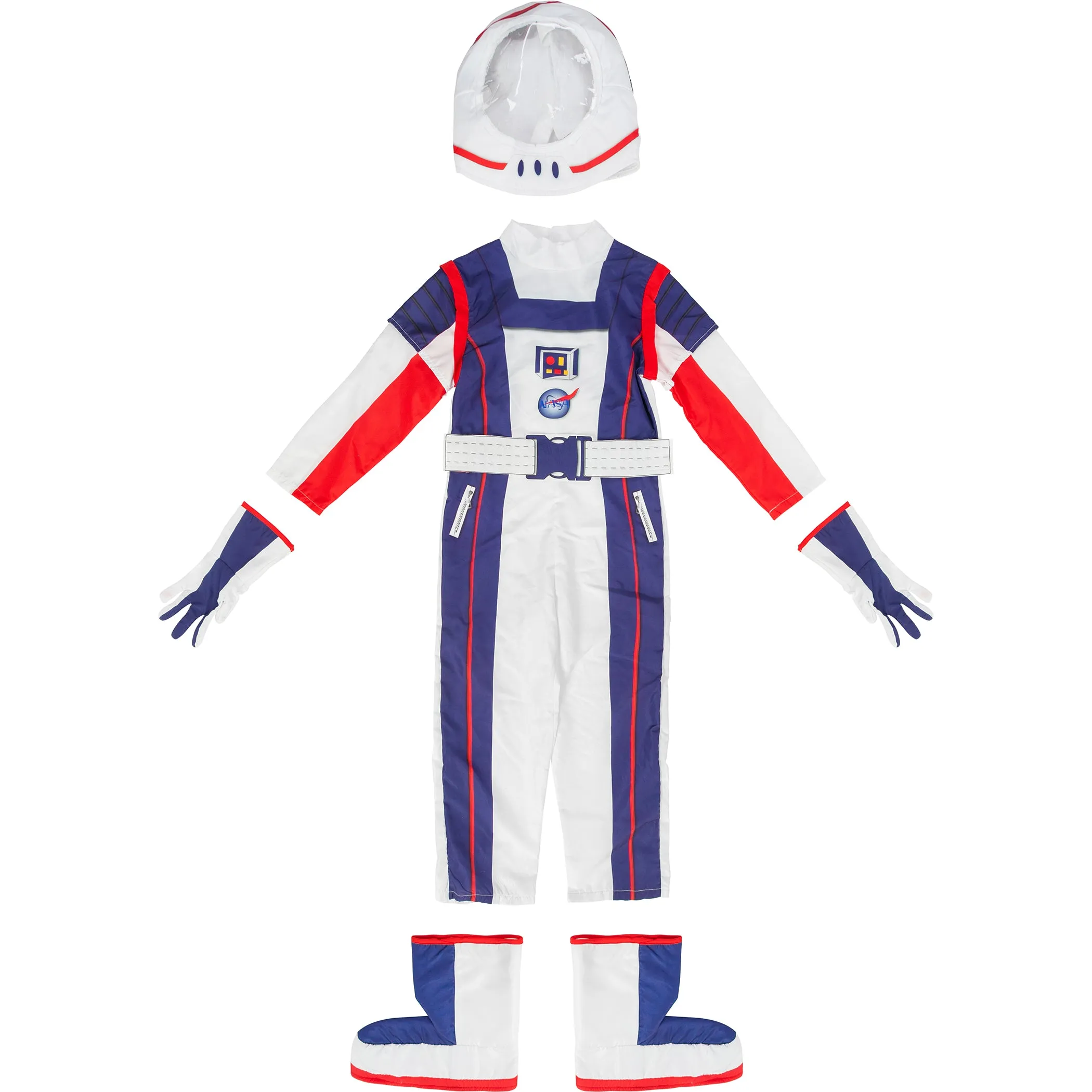 Kids Astronaut Pilot Costume Jumpsuit Helmet Gloves Boots Set