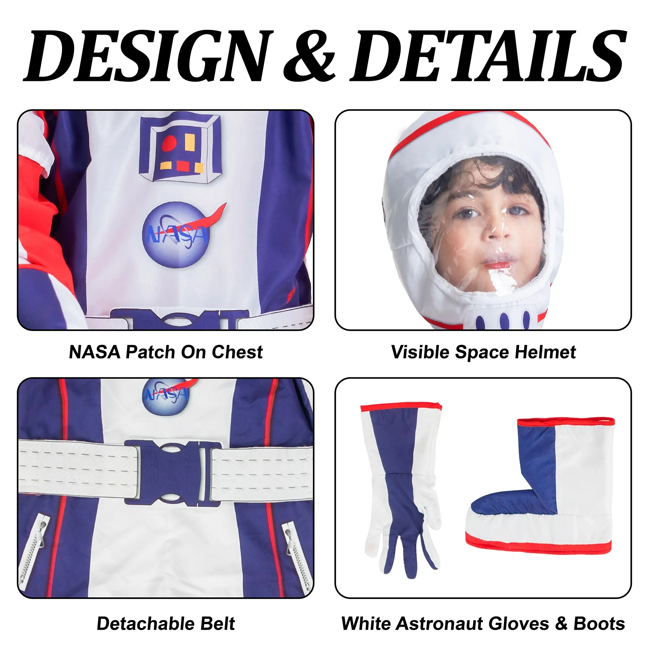 Kids Astronaut Pilot Costume Jumpsuit Helmet Gloves Boots Set