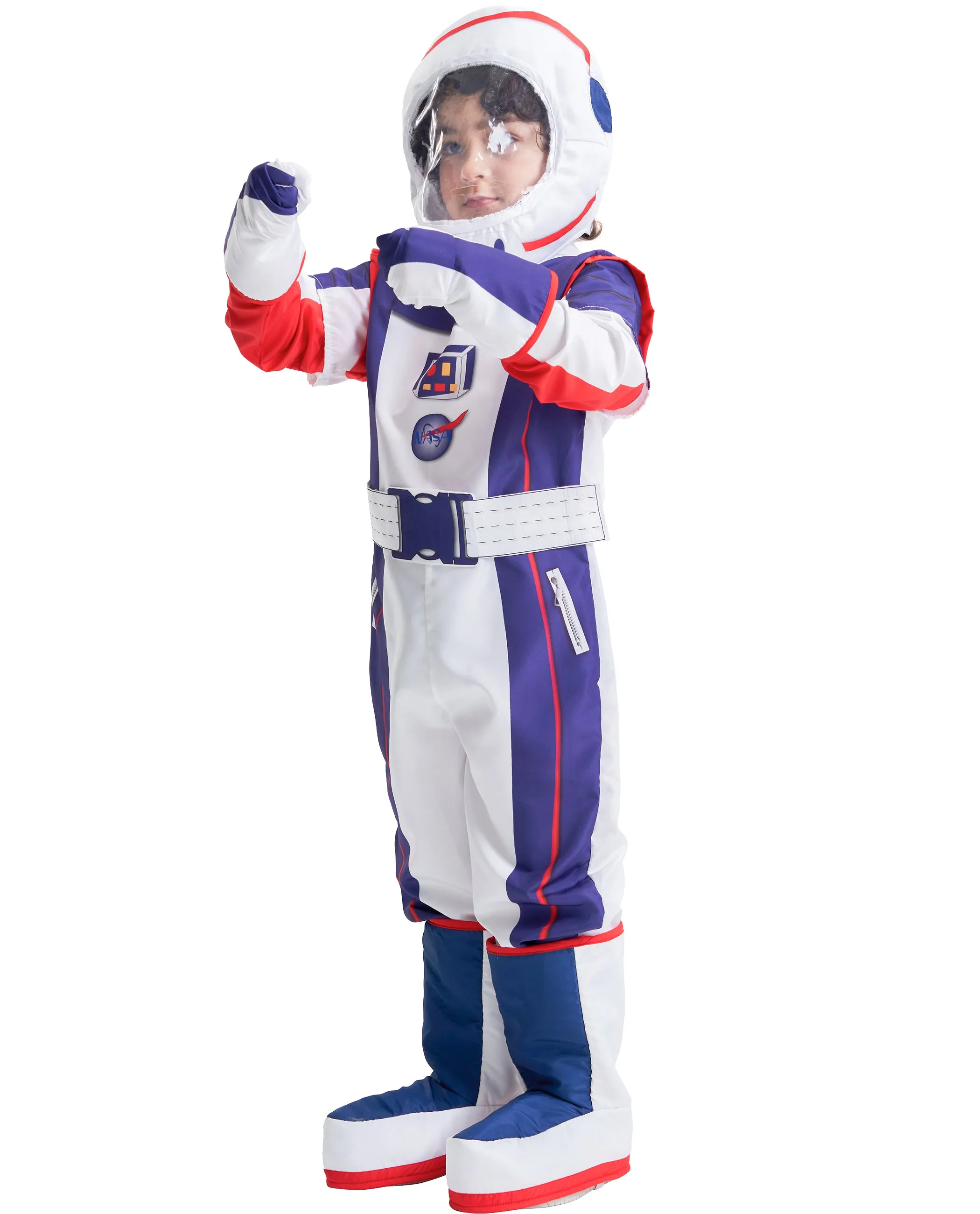 Kids Astronaut Pilot Costume Jumpsuit Helmet Gloves Boots Set