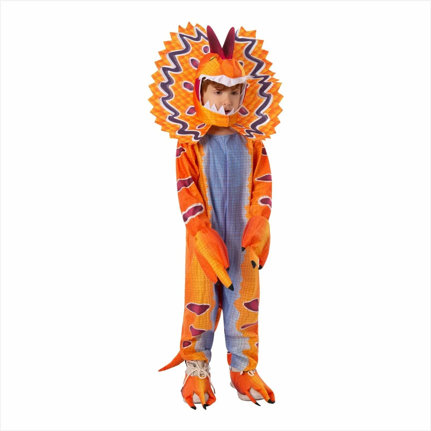 Kids Dilophosaurus Orange Animal Halloween Cosplay Party Costumes