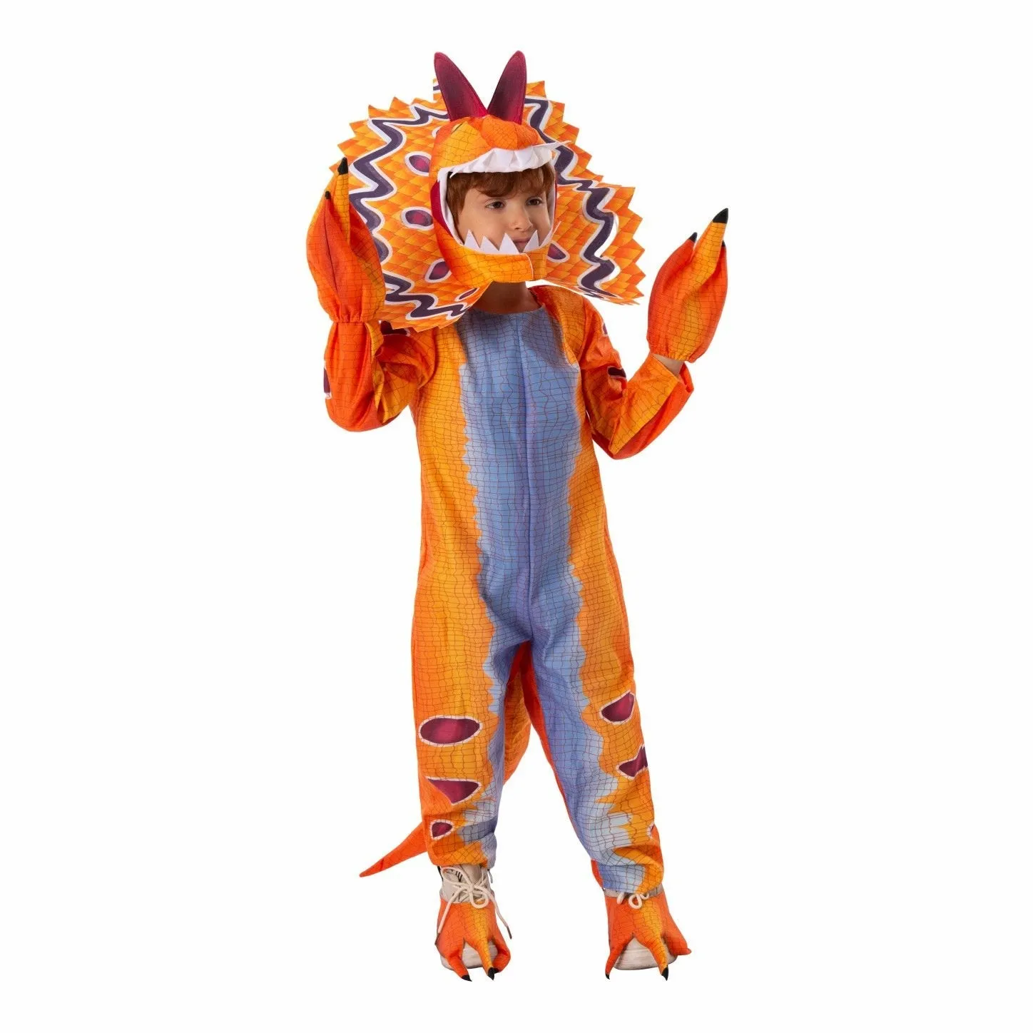 Kids Dilophosaurus Orange Animal Halloween Cosplay Party Costumes