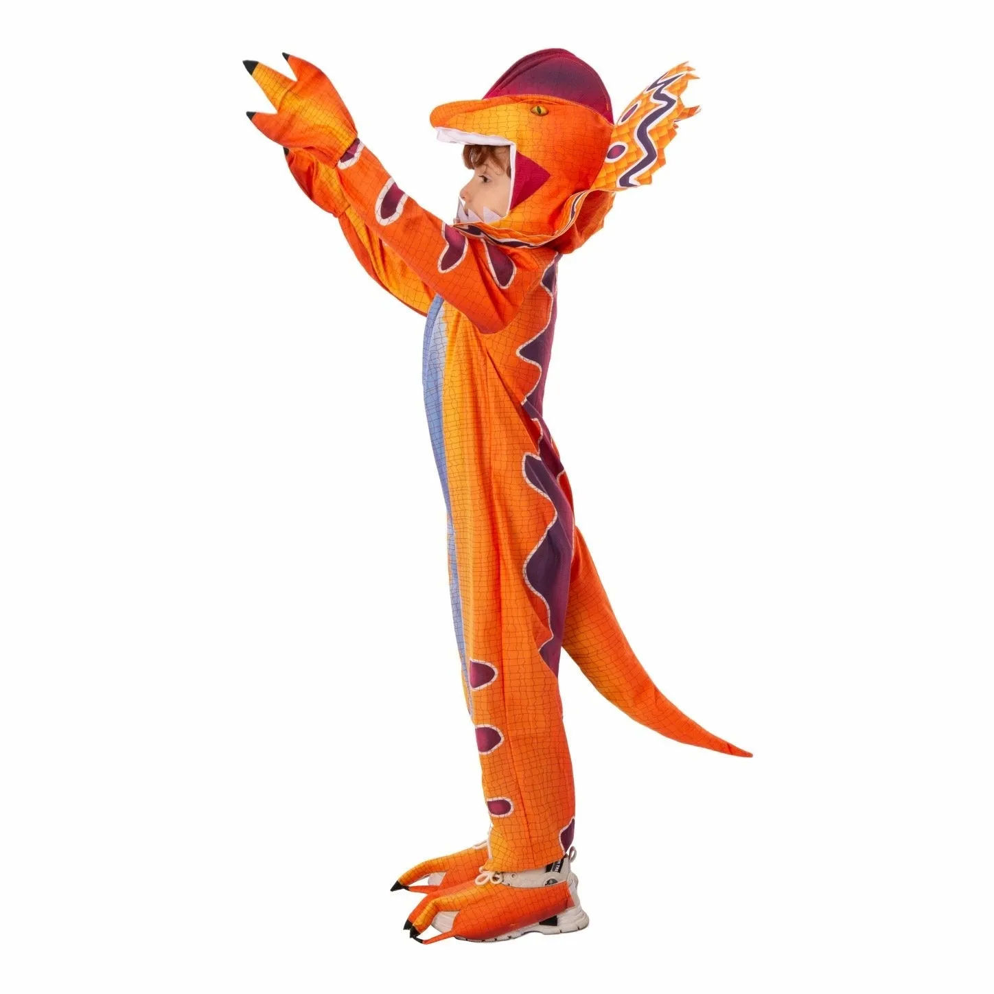 Kids Dilophosaurus Orange Animal Halloween Cosplay Party Costumes