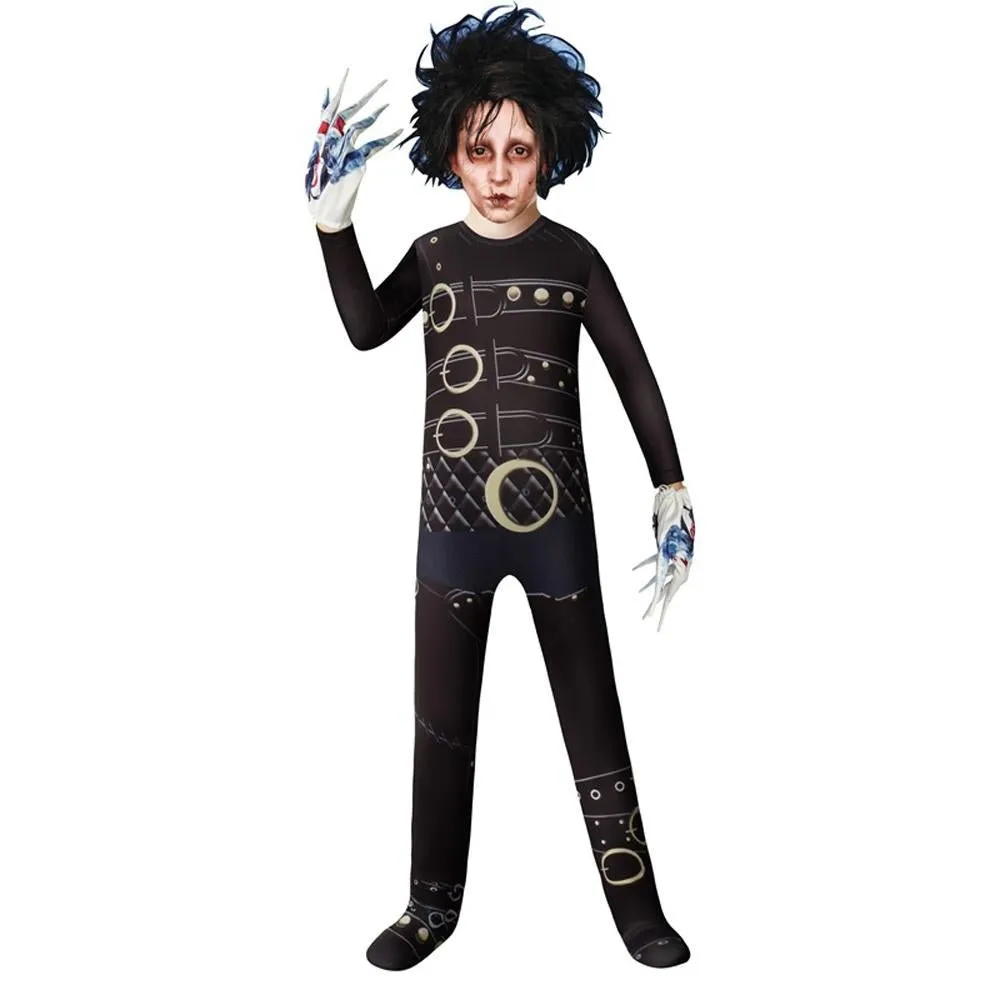 Kids Edward scissorhands costume Jumpsuit Halloween