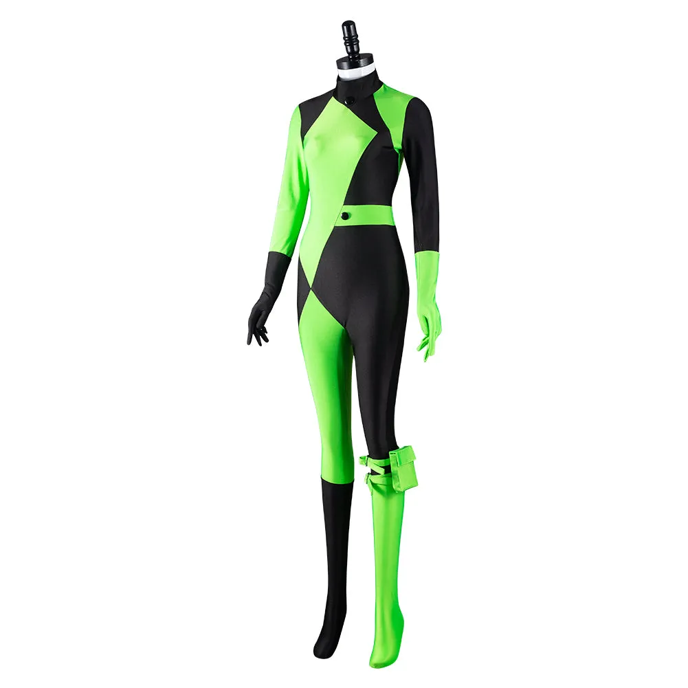 Kim Possible Shego Adult Jumpsuit Halloween Carnival Suit Outfits Cosplay Costume