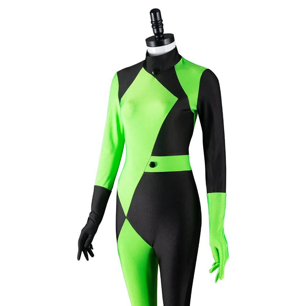 Kim Possible Shego Adult Jumpsuit Halloween Carnival Suit Outfits Cosplay Costume