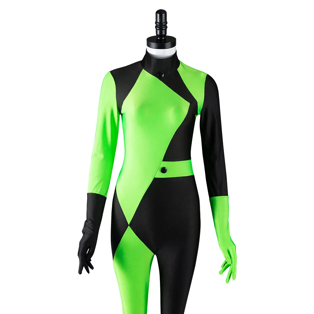 Kim Possible Shego Adult Jumpsuit Halloween Carnival Suit Outfits Cosplay Costume