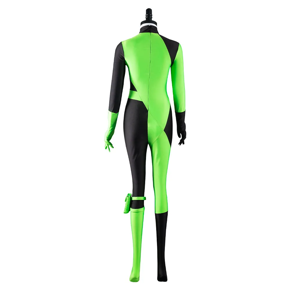 Kim Possible Shego Adult Jumpsuit Halloween Carnival Suit Outfits Cosplay Costume