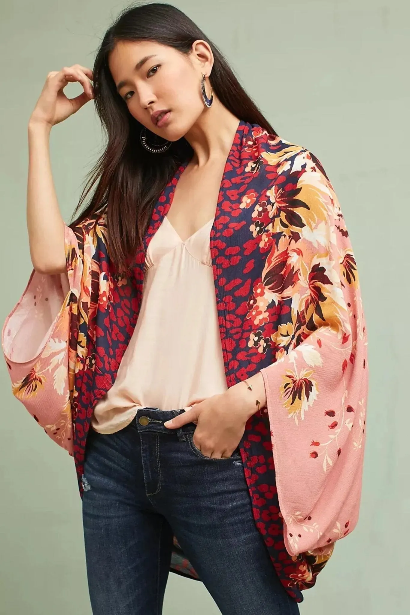 Kimono Mixed Print Floral