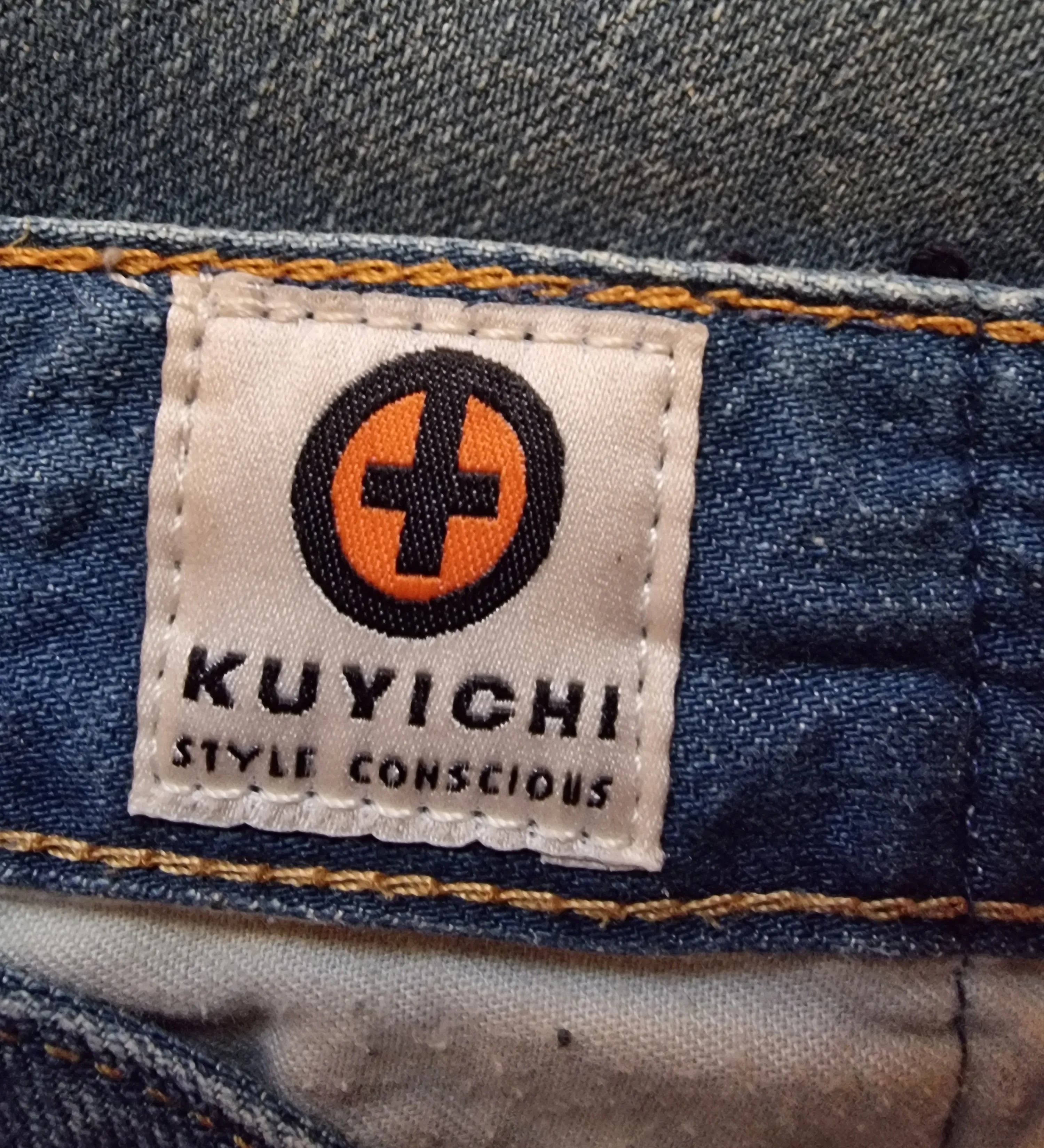 KUYICHI Daniel Men's Blue Regular Fit Straight Leg Faded Denim Jeans. Size W34