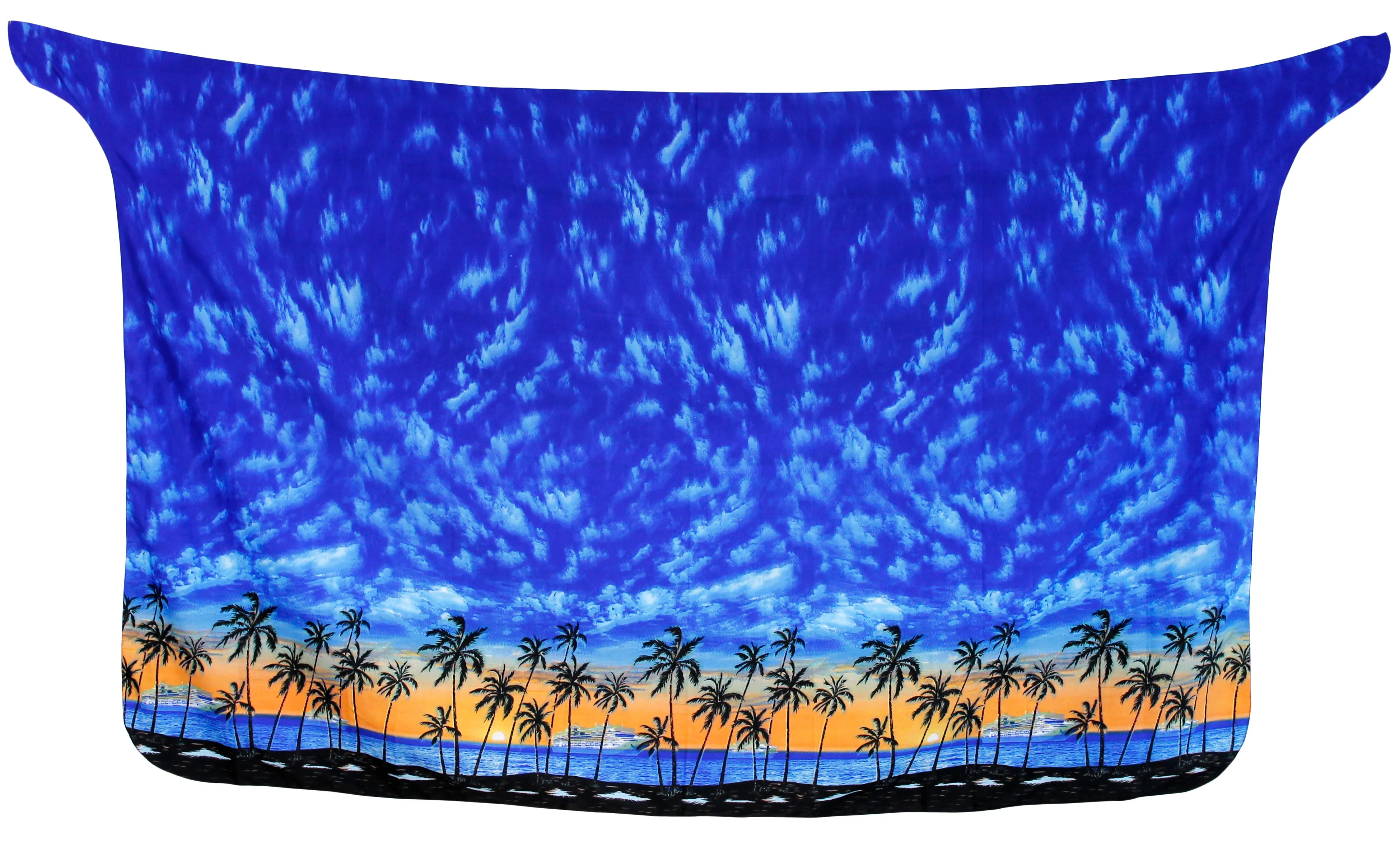 LA LEELA Women's Sarong Beach Blanket Pareo Wrap Skirt Tie One Size Blue_E442