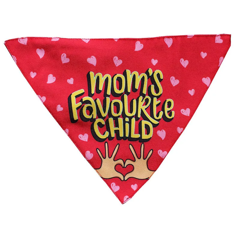 Lana Paws Mom's Favourite Child Adjustable Dog Bandana/Scarf, Red