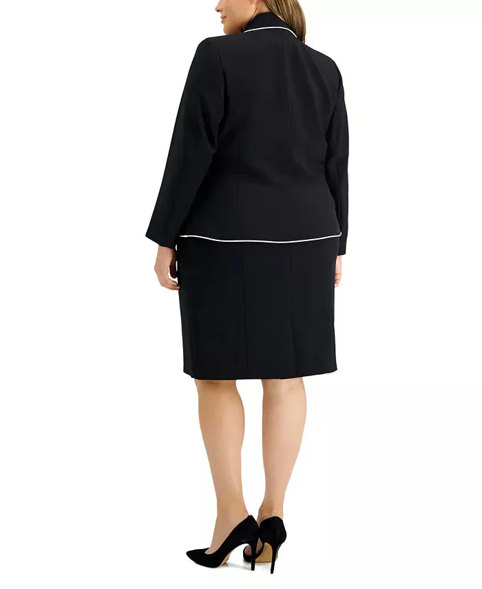 Le Suit Shawl-Collar Seamed Skirt Suit