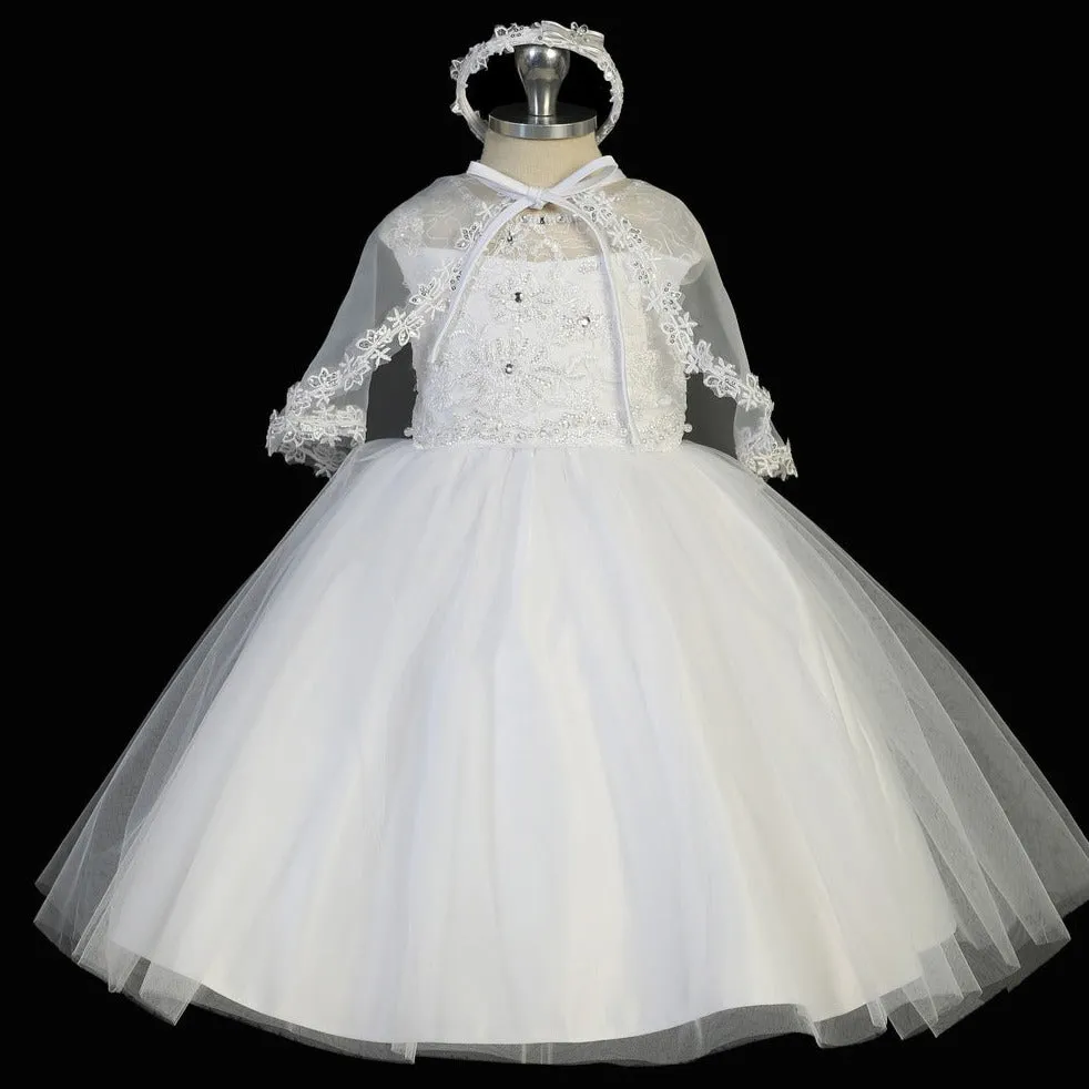 Lea's Baptism Dress, Cape & Headband