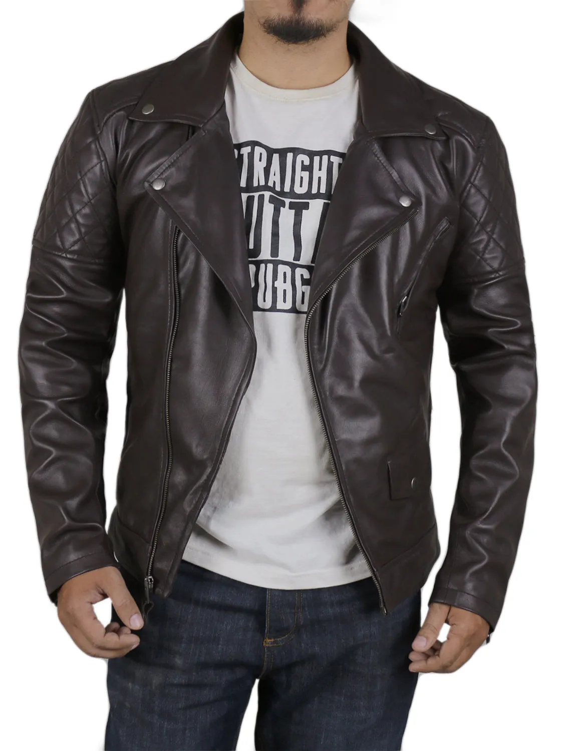 Leather Jackets Hub Mens Genuine Lambskin Leather Jacket (Black, Double Rider Jacket) - 1501492