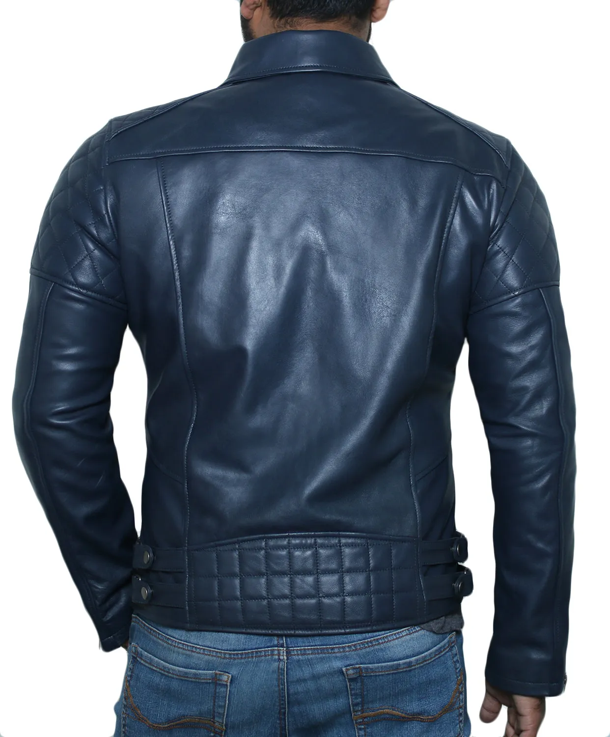 Leather Jackets Hub Mens Genuine Lambskin Leather Jacket (Black, Double Rider Jacket) - 1501492