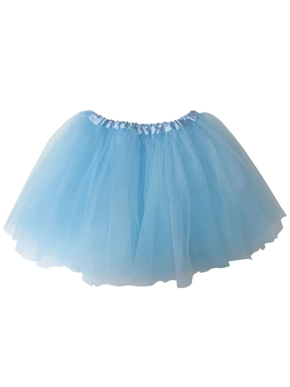 Light Blue Tutu Skirt - Kids Size 3-Layer Tulle Basic Ballet Dance Costume Tutus for Girls