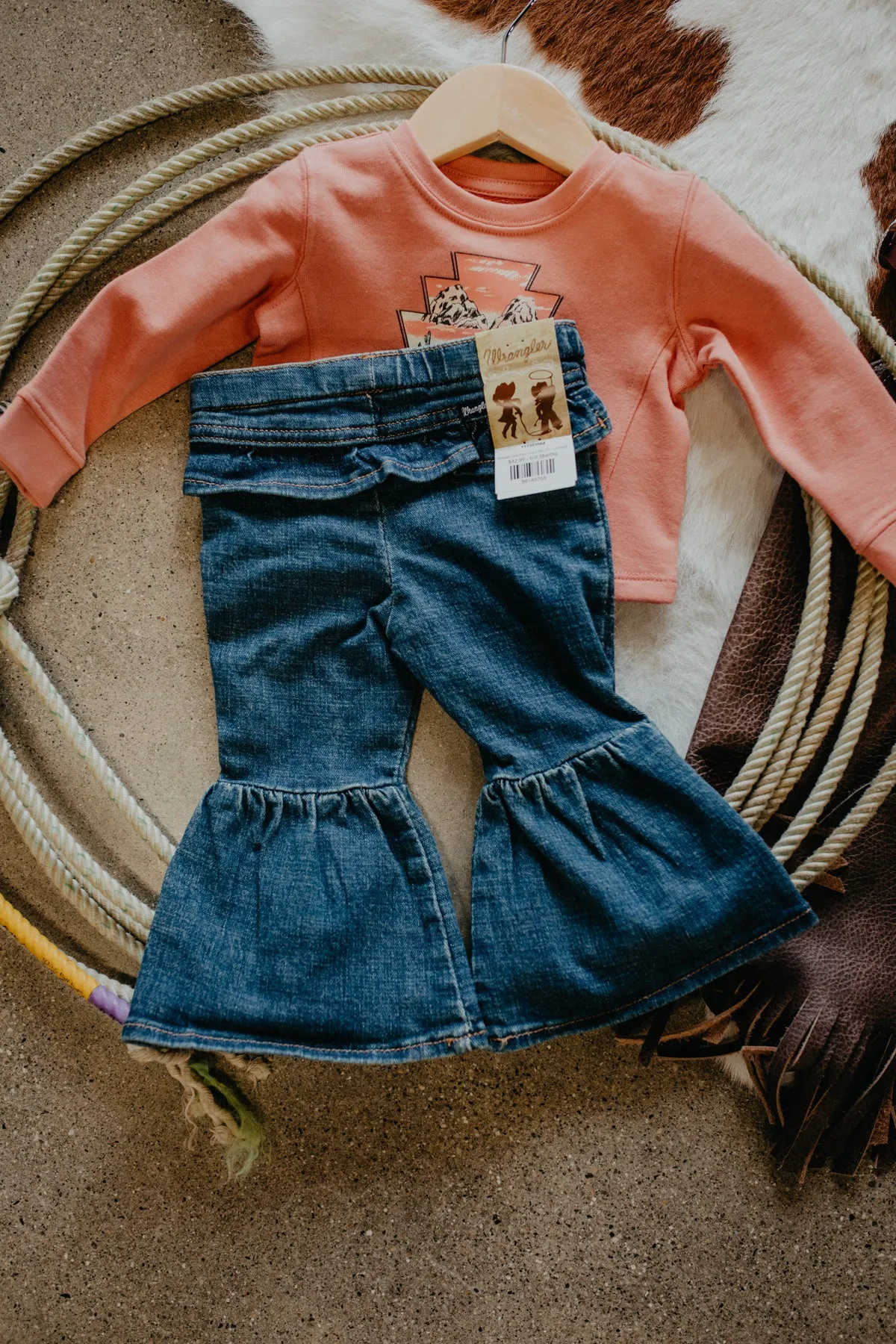 'Lil Bessie' Wrangler Girls Flare Jeans (0/3- 4T)