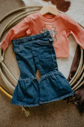 'Lil Bessie' Wrangler Girls Flare Jeans (0/3- 4T)