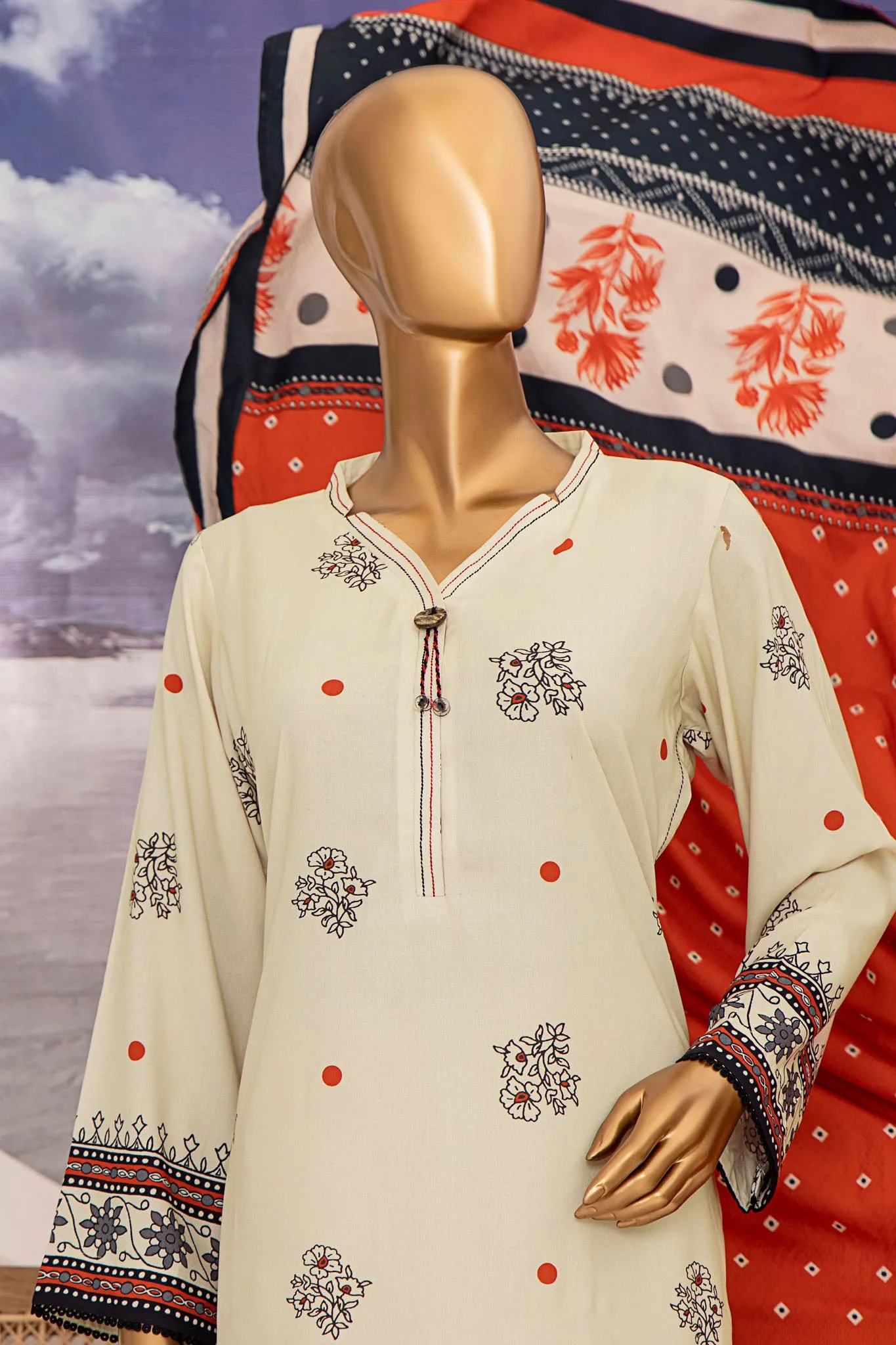 Linen Wintry By HZ Unstitched 3 Piece Printed Linen Vol-02 Collection'2024-LWS-1162-White