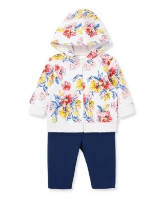 Little Me Floral 3pc Hoodie Set