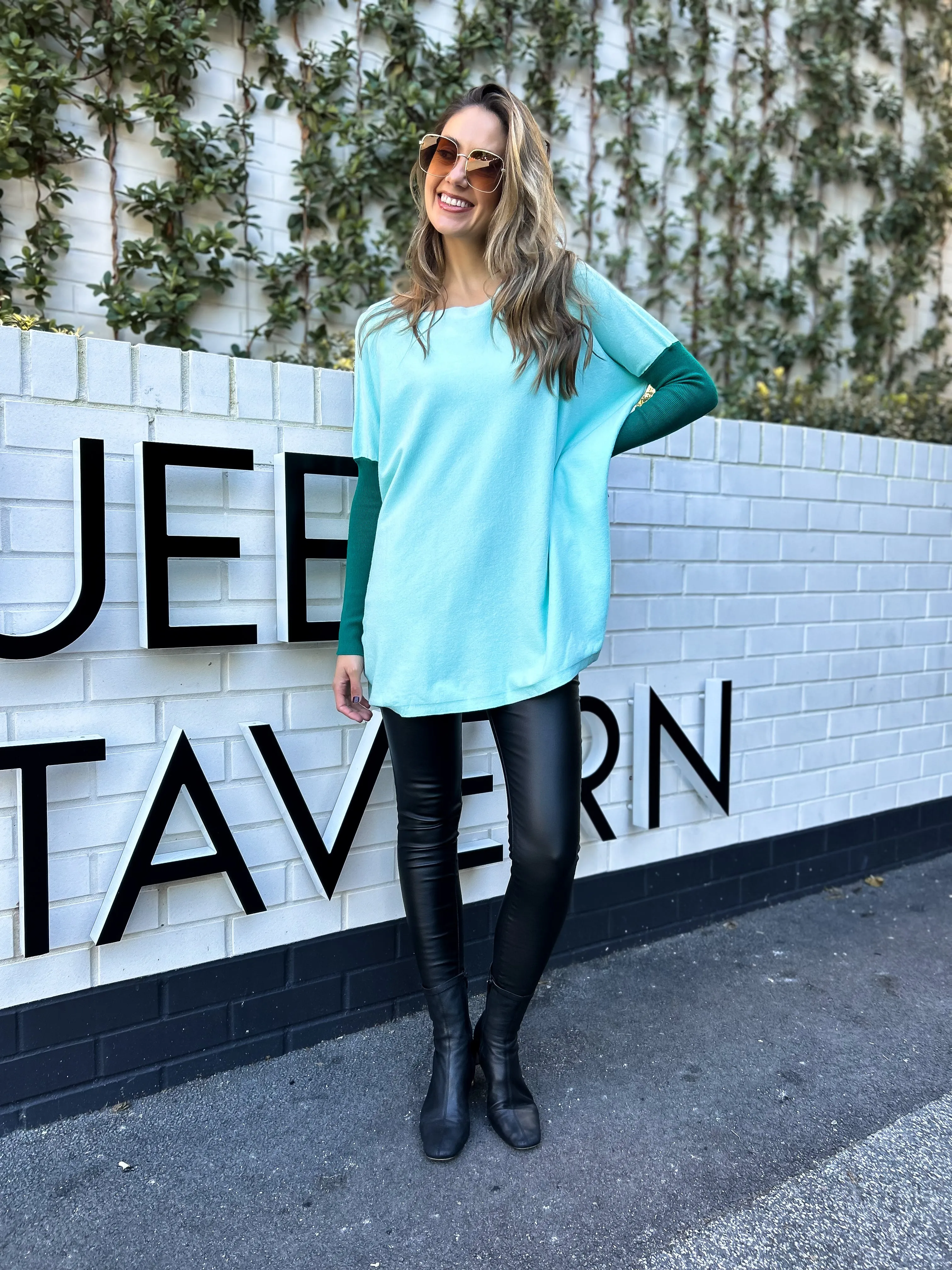 LOLA Tunic Knit - Turquoise/Emerald