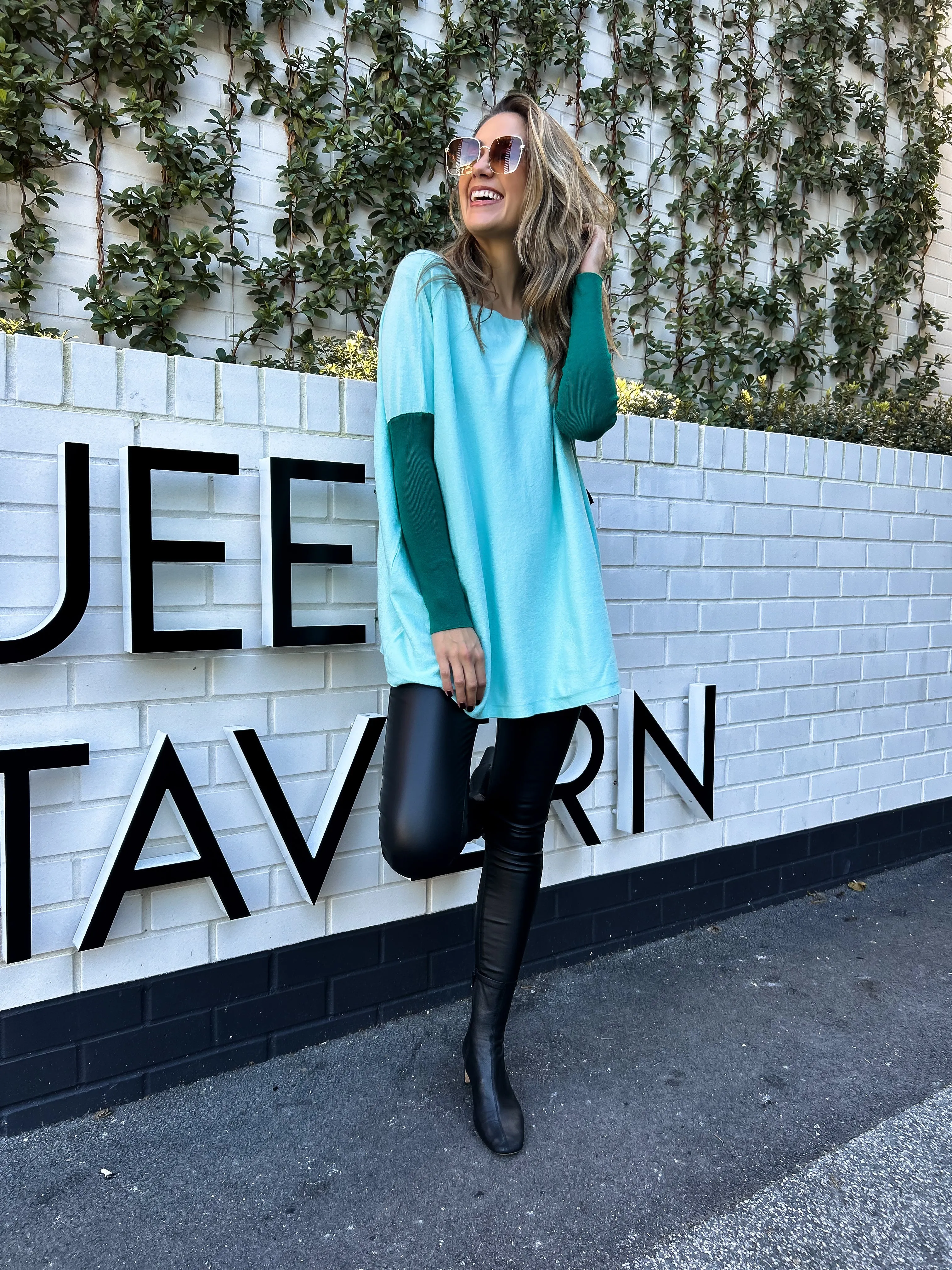 LOLA Tunic Knit - Turquoise/Emerald