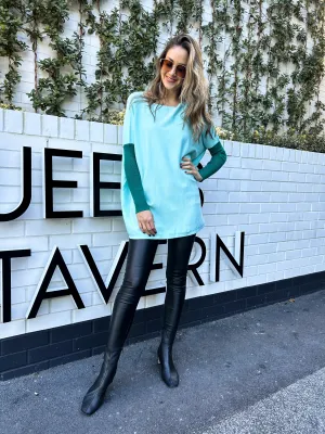 LOLA Tunic Knit - Turquoise/Emerald