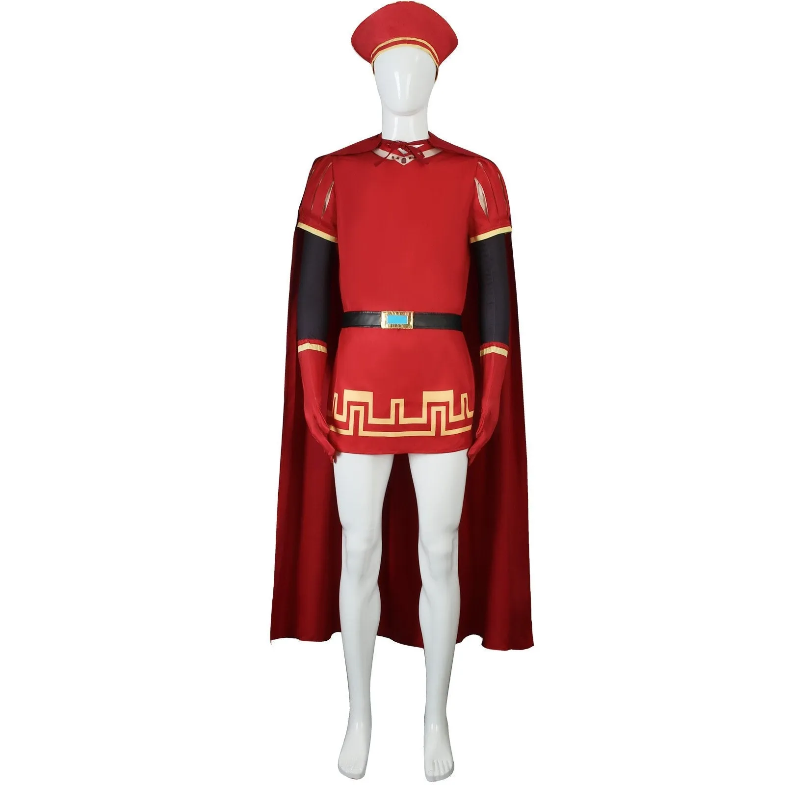 Lord Farquaad Halloween Cosplay Costume Shrek Red Robe Cape