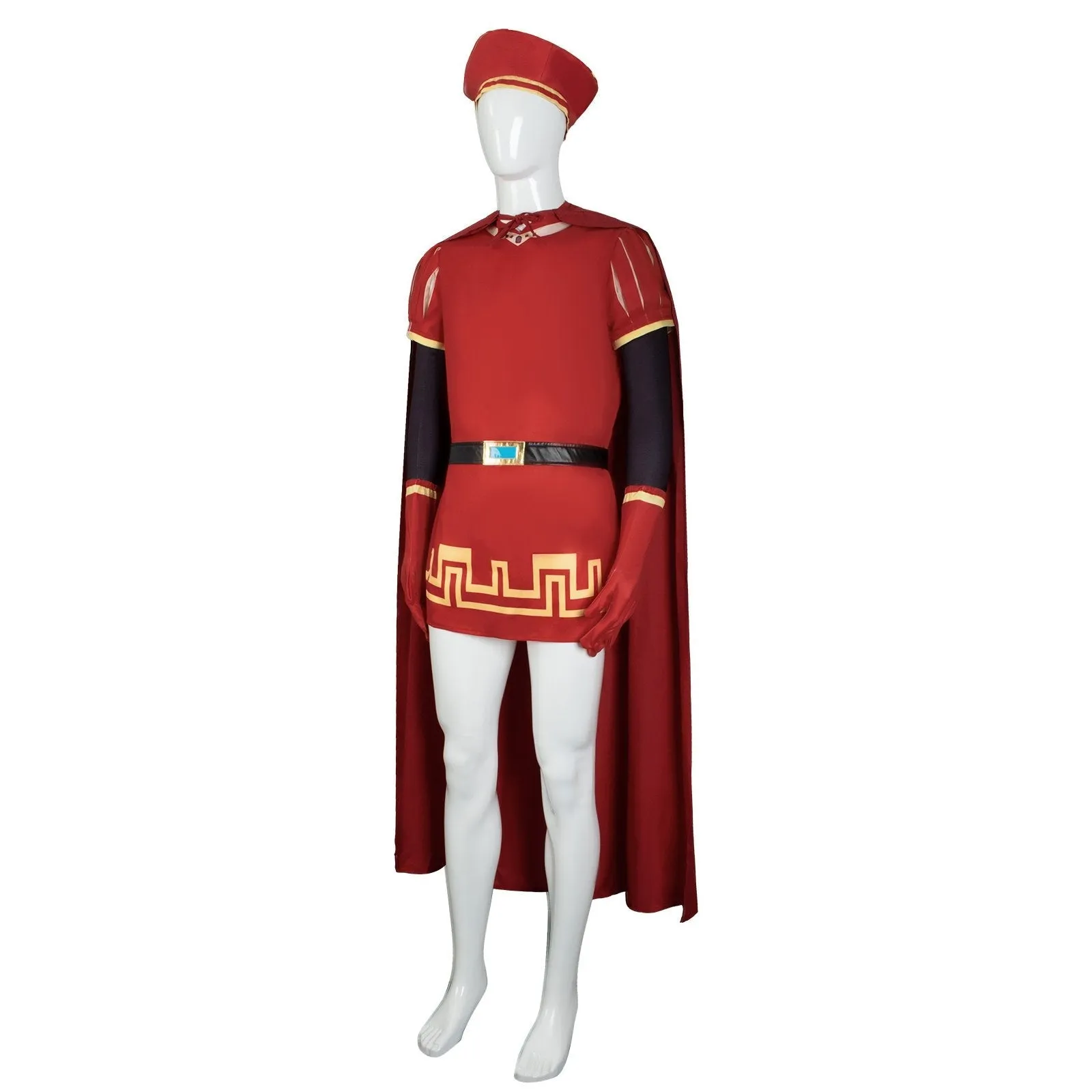 Lord Farquaad Halloween Cosplay Costume Shrek Red Robe Cape