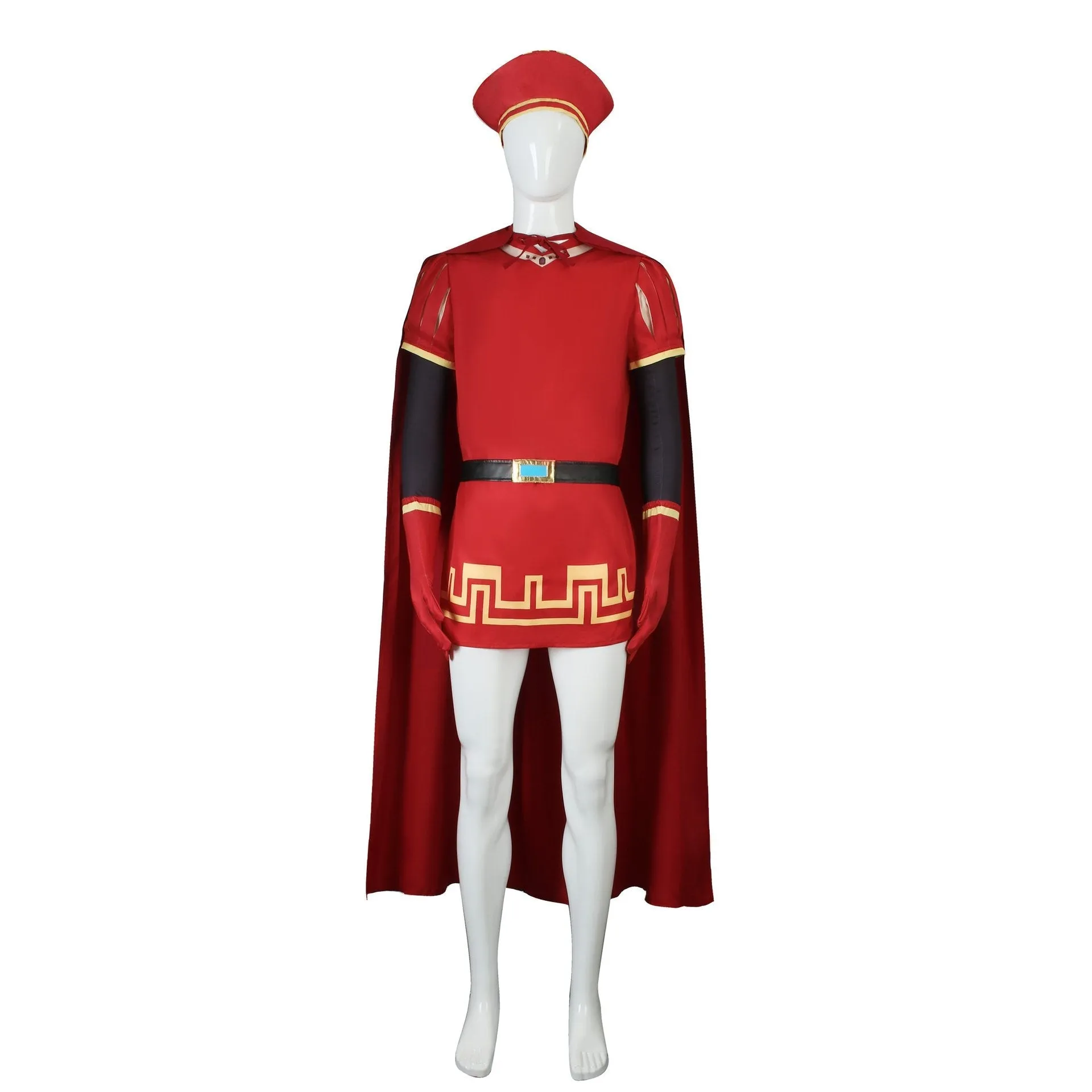 Lord Farquaad Halloween Cosplay Costume Shrek Red Robe Cape