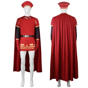 Lord Farquaad Halloween Cosplay Costume Shrek Red Robe Cape