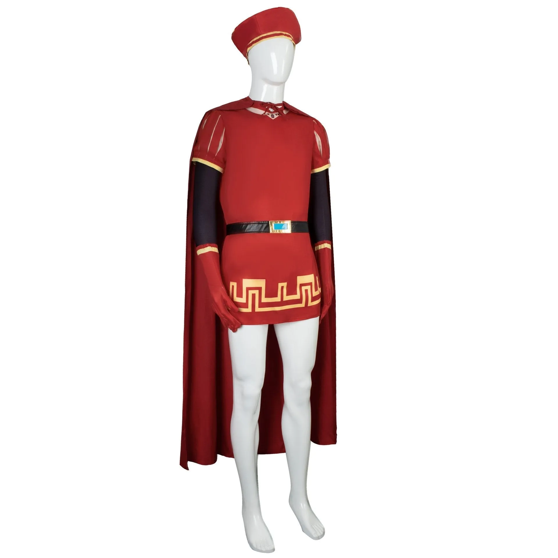 Lord Farquaad Halloween Cosplay Costume Shrek Red Robe Cape