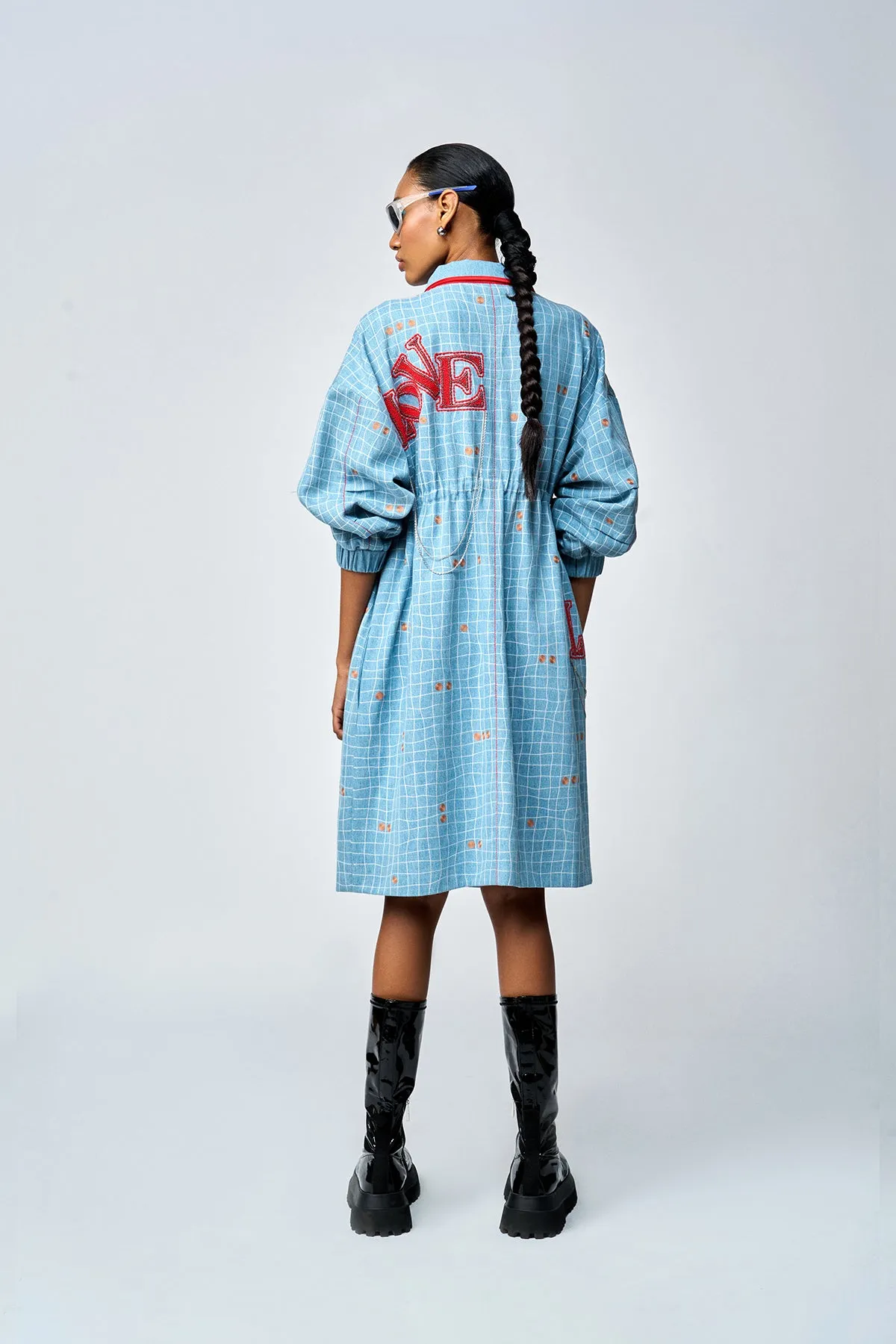 LOVE CHECKS PARKA DRESS