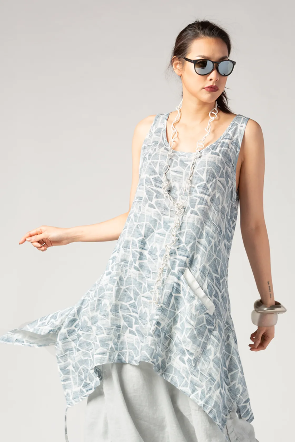 LUUKAA Geo Tunic in Blue Print