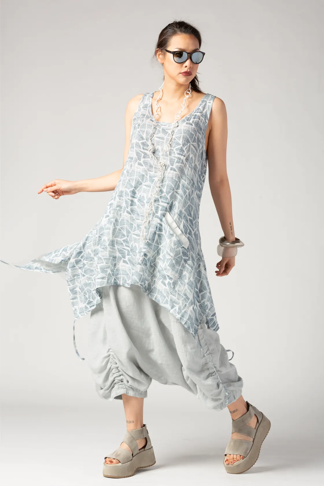 LUUKAA Geo Tunic in Blue Print