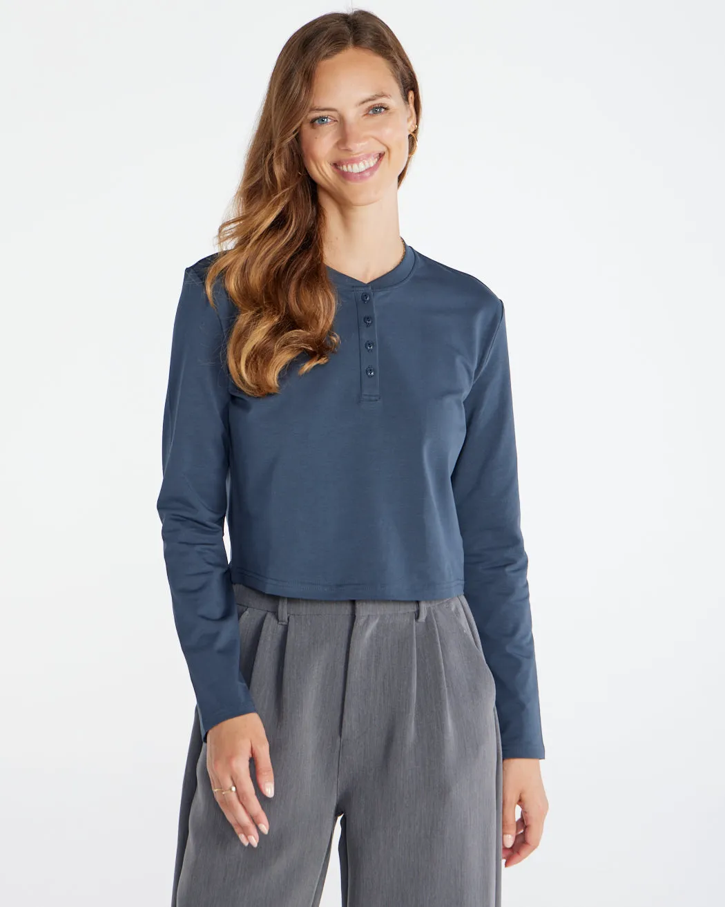 LUX Relaxed Henley Long Sleeve