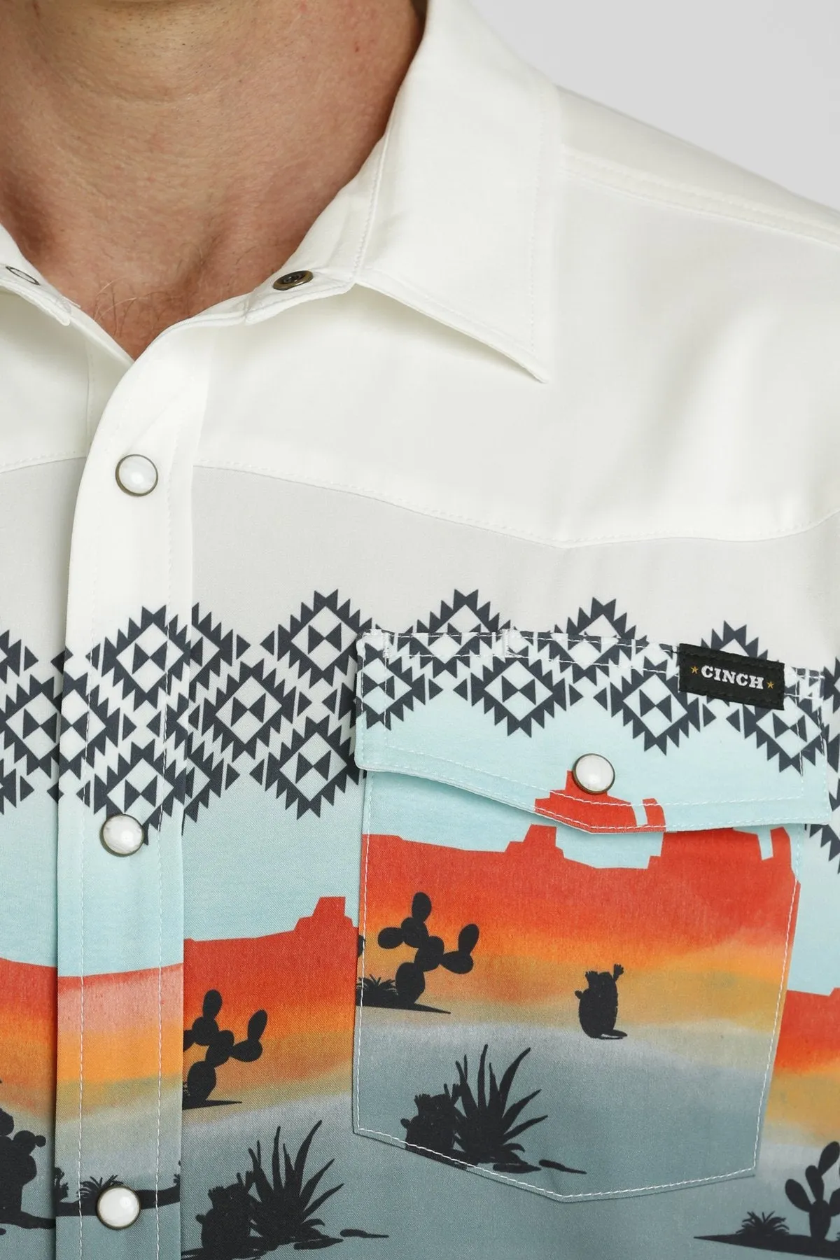 Men's Cinch Border Print Camp Shirt