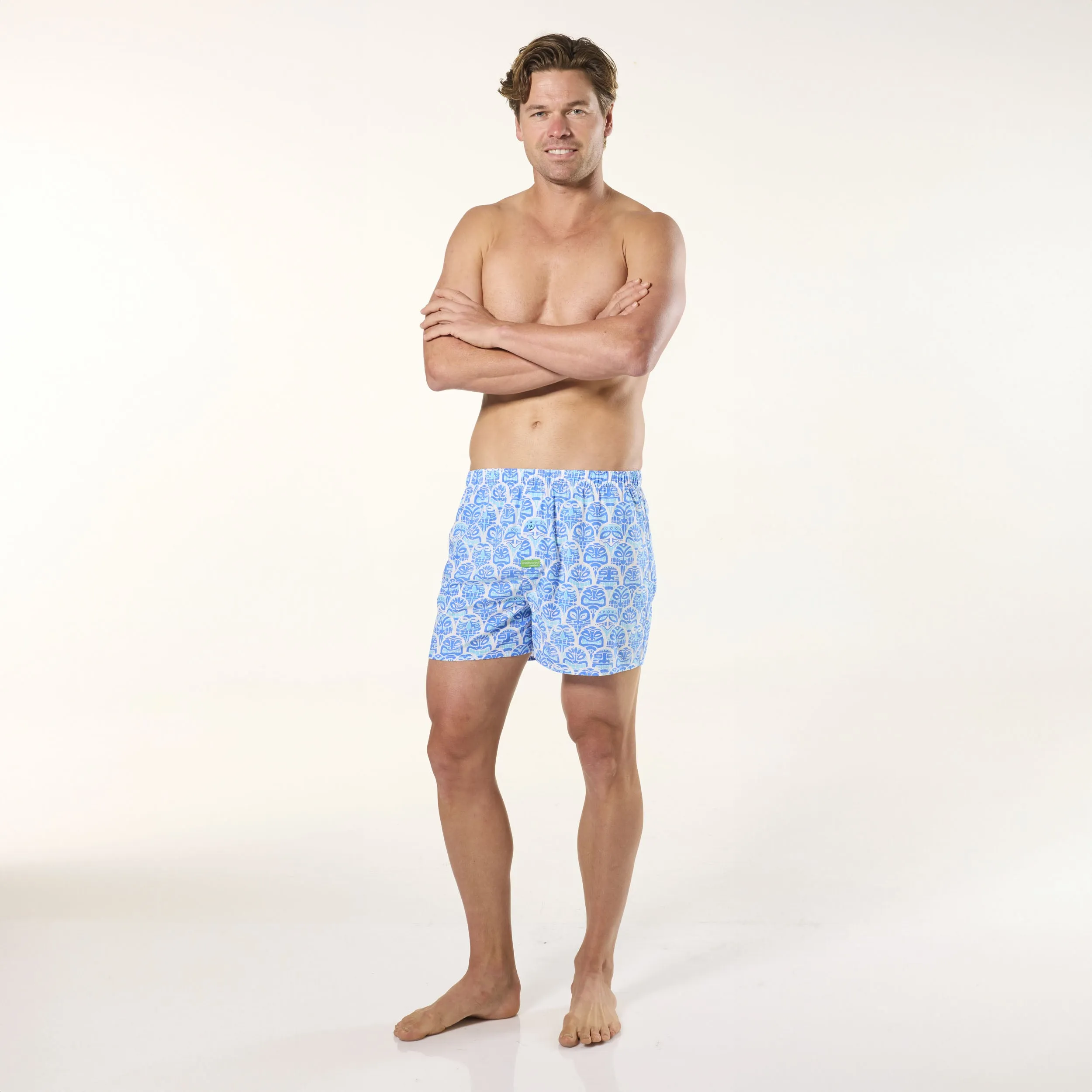 Men's Ice Cold Tikis Bamboo Boxer Shorts - Blue